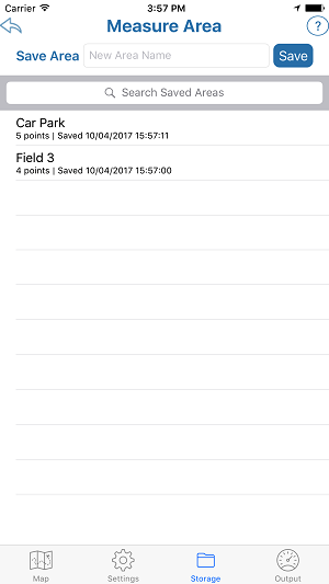 Measure Area Storage