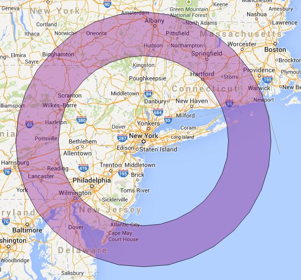 10 Mile Radius Map