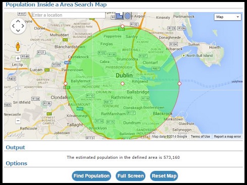 Population estimate for Dublin, Republic of Ireland